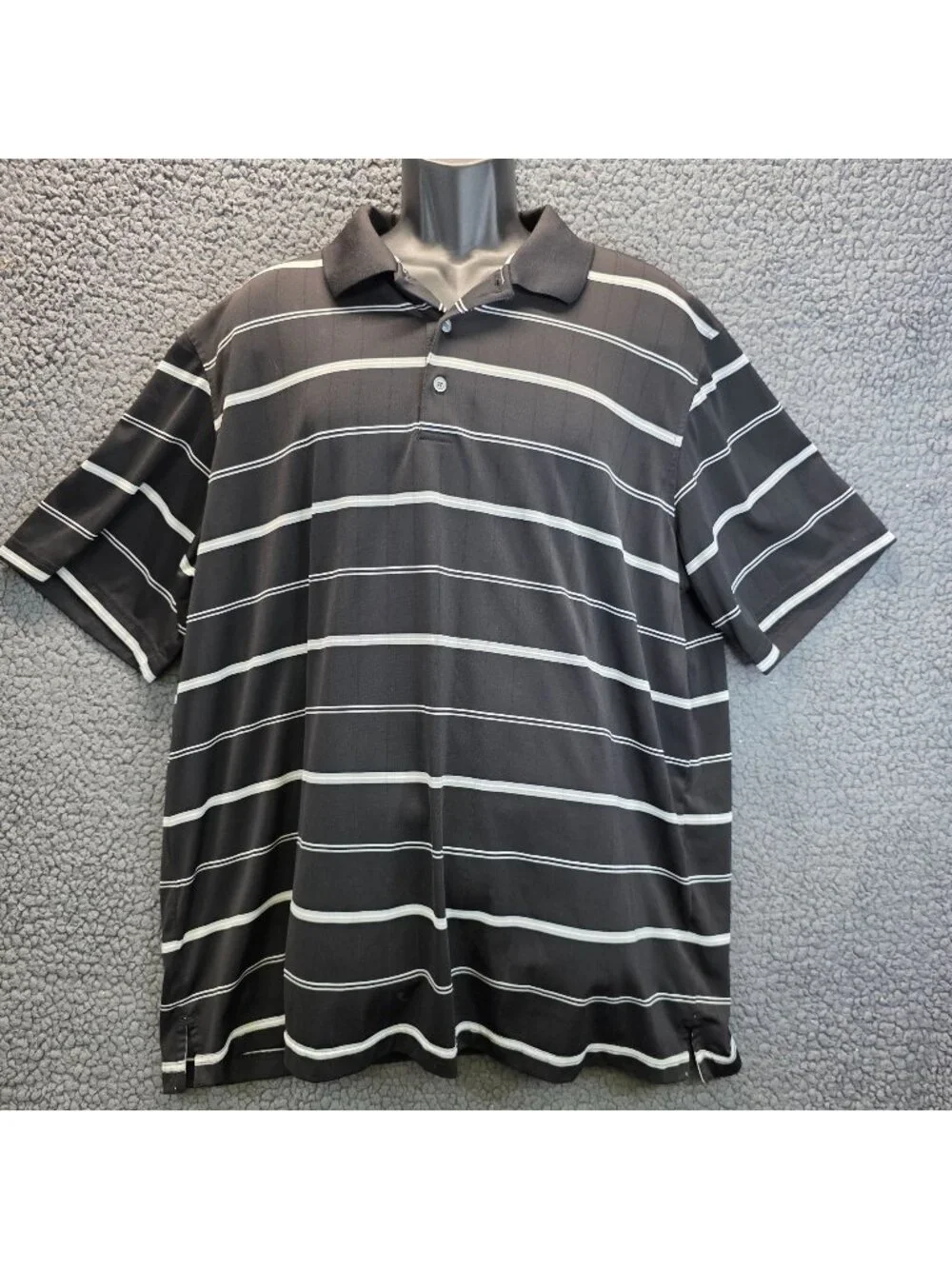 George Golf Striped Polo Shirt XXL Preppy Club Resort Nautical Anti Microbial